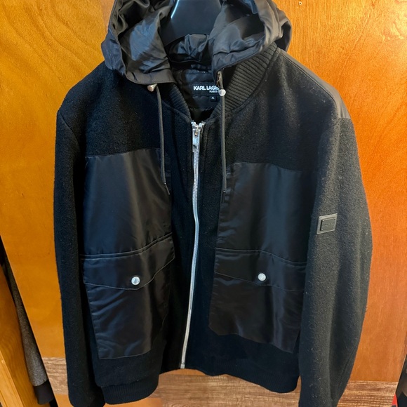 Karl Lagerfeld Other - Karl Lagerfeld Black Hooded Jacket